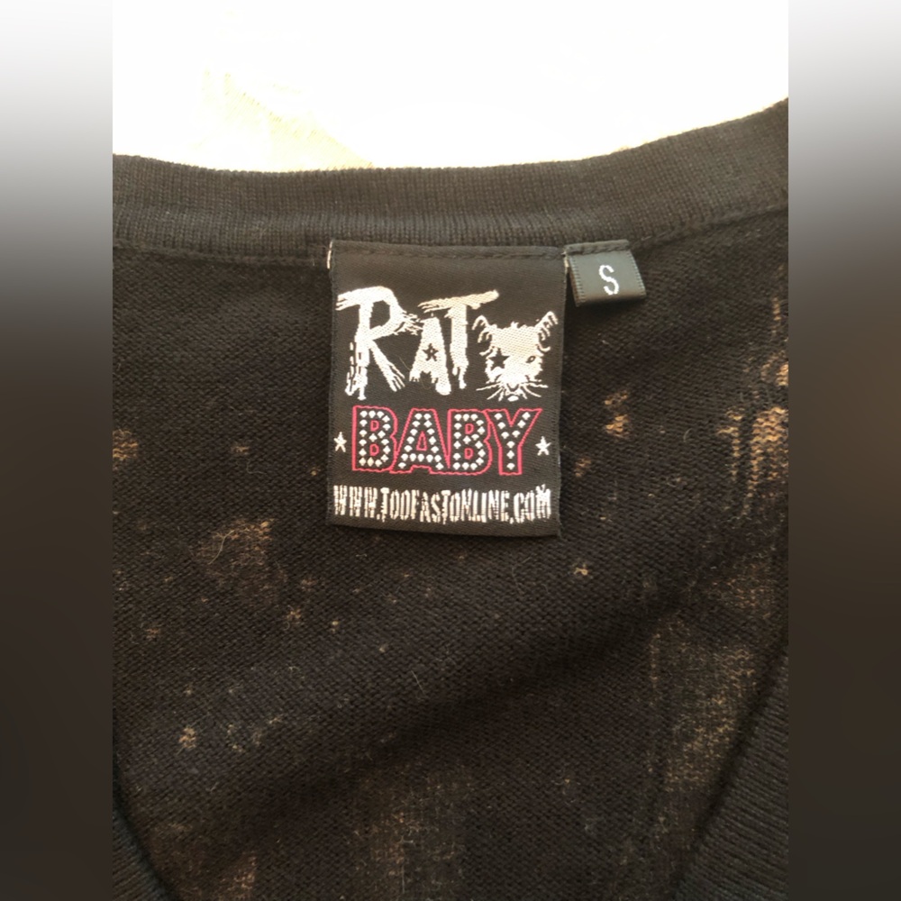RAT BABY spike detail skeleton finger cropped cardigan sweater - Picture 5 of 7